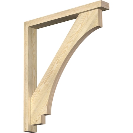 Ekena Millwork Imperial Block Rough Sawn Bracket w/ Offset Brace, Douglas Fir, 4"W x 32"D x 36"H BKT0402X32X36IMP05RDF